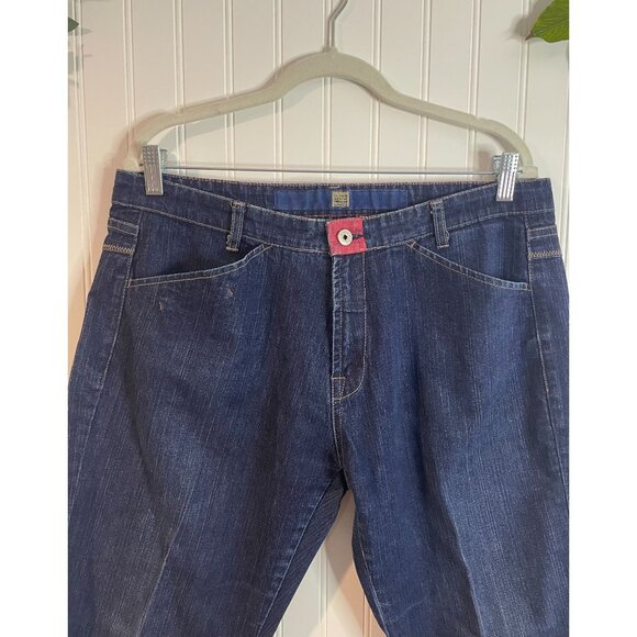 Marithe Francois Girbaud Blue Dark Wash Denim Jeans With Red Stitch Accents 36 - Picture 8 of 15